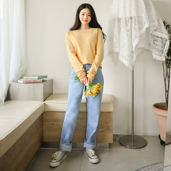 ps2080 언제나 함께하기 좋은 와이드 일자핏감의 데님팬츠 pants