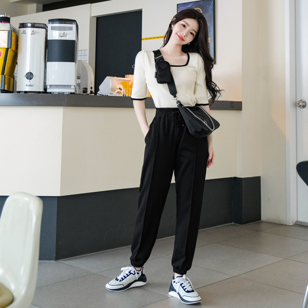 ps2089 힙하고 편안한무드의 핀턱라인 포인트 조거팬츠 pants