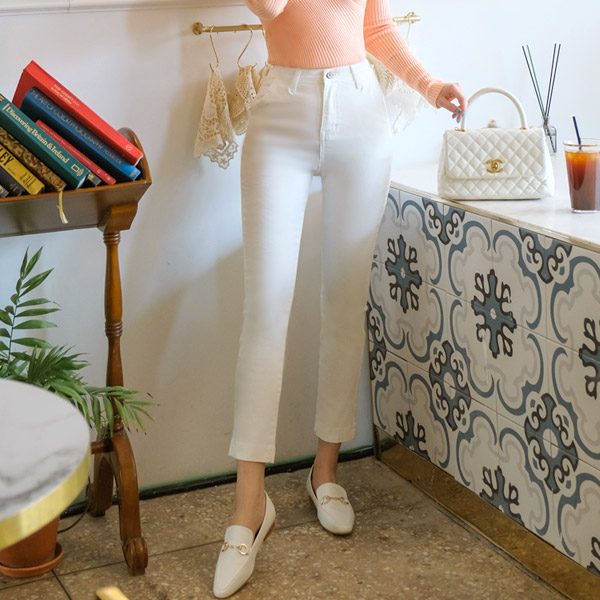 ps2104 허리 뒷밴딩으로 편안한 코튼 스키니 팬츠 pants