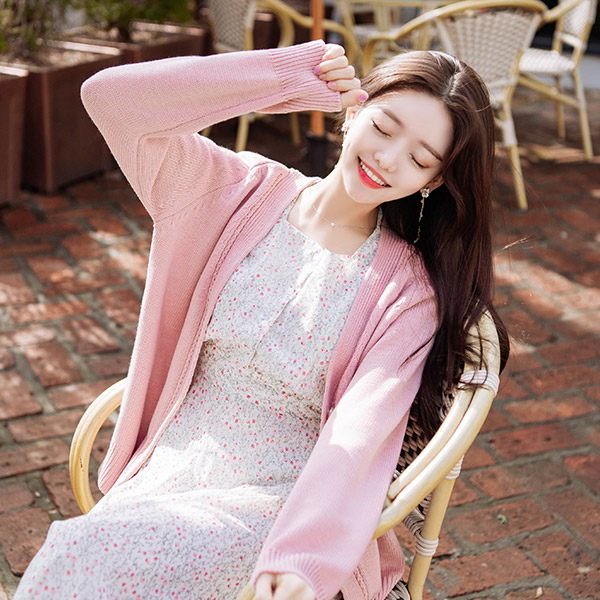 cd1319 센스있는 Y짜임 디자인의 루즈핏 여리 니트가디건 cardigan