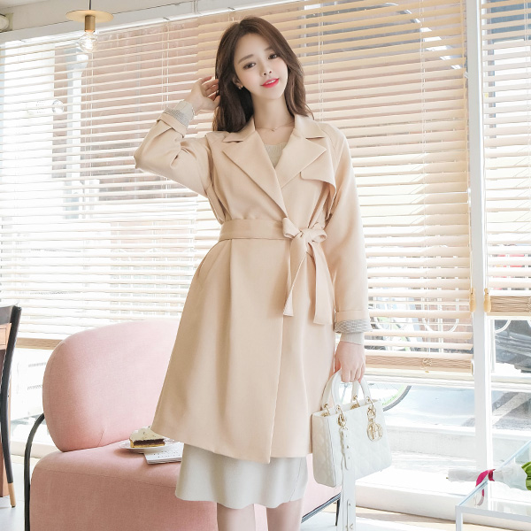 ct1163 부드러운 소재의 베이직라인 루즈핏 히든버튼 레글런 간절기 코트 coat