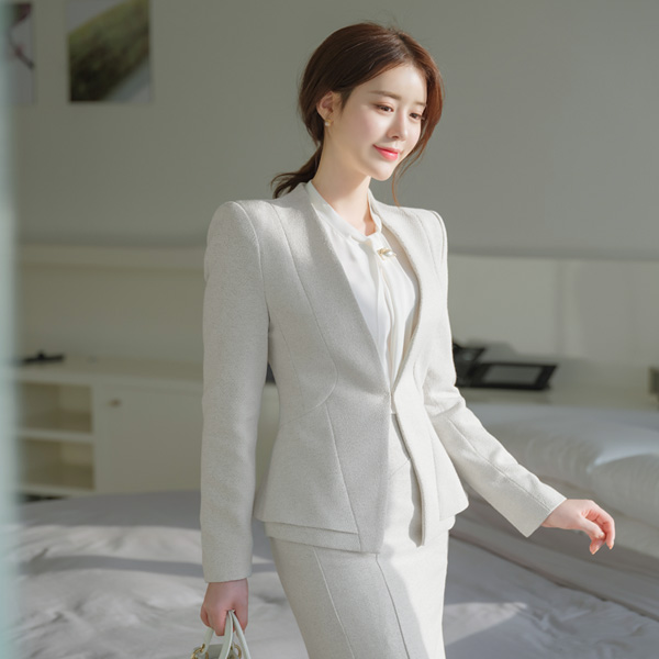 jk1186 퍼펙트 라인감의 간절기 보카시 슬림 페플럼 자켓 jacket