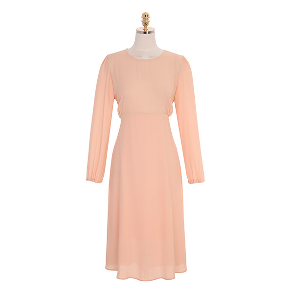 op8811 하늘하늘한 분위기의 쉬폰 소재와 연한 파스텔 컬러 구성의 플레어 롱 원피스 dress