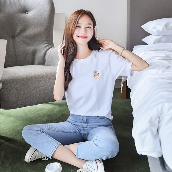 ts1988 보기만 해도 상큼한 오렌지마멀레이드 레이온혼방 티셔츠 tee
