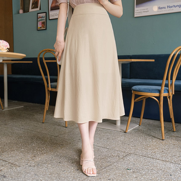 sk4089 뉴트럴톤으로 여성스러운 롱 플레어 스커트 skirt