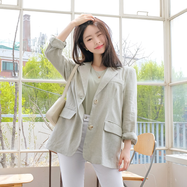 jk1210 린넨과 레이온 혼방으로 완성된 베이직 린넨자켓 jacket