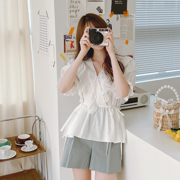 ps2181 깔끔한 핀턱 디테일의 데일리 일자 루즈핏 4부 코튼 팬츠 pants