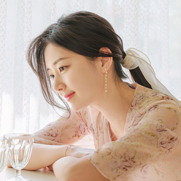 ac4495 미니 담수진주와 큐빅장식으로 화사함을 가득담은 투웨이 롱드롭 이어링 earring