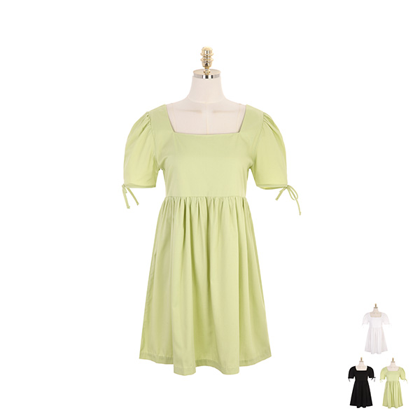 op9100 입는 순간 귀염귀염해지는 리본 포인트 스퀘어넥 미니 원피스 dress