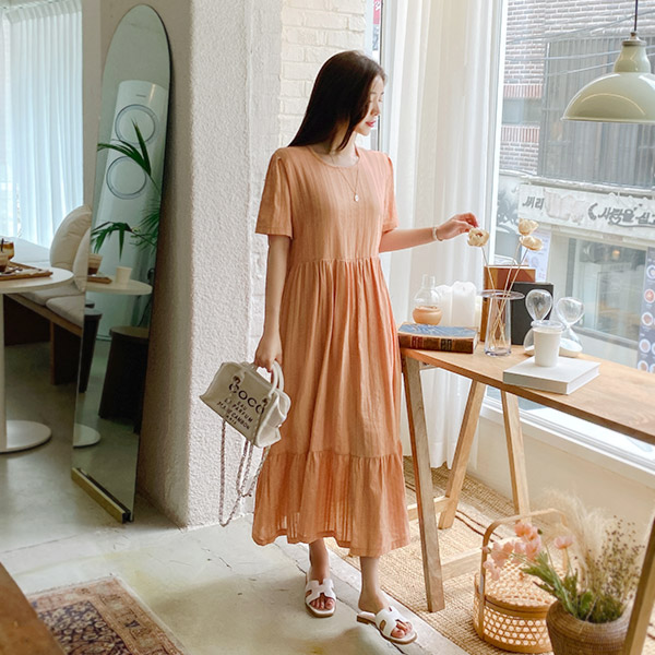 op9159 군살을 가려줄 박시한 핏의 코튼 100% 루즈핏 원피스 dress