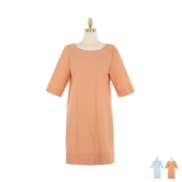 op9195 깔끔하고 심플한 디자인으로 완성된 코튼 소재 반팔 미니 원피스 dress