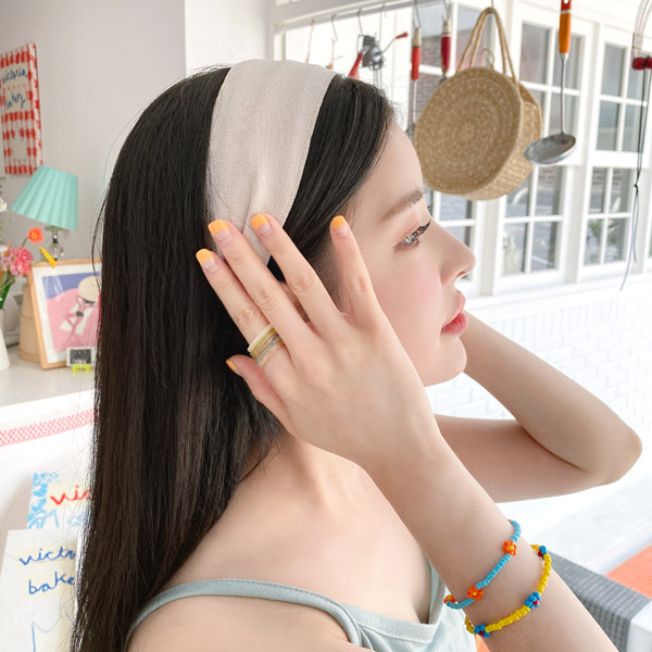 ac4530 내추럴한 린넨 소재의 은근한 포인트가 되는 헤어밴드 hairband