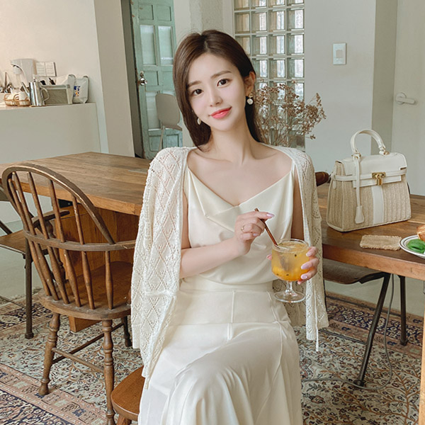 cd1413 매력적인 다이아패턴의 스카시 니트조직 스트랩 가디건 cardigan