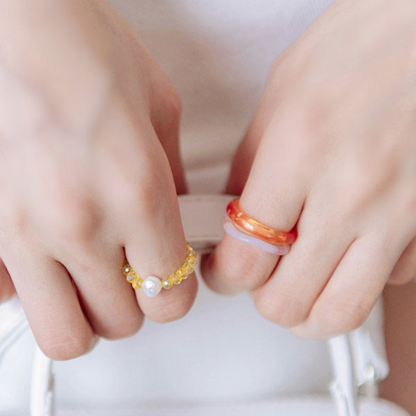 ac4557 3가지 디자인 셋트 구성의 비즈포인트 레이어드링 ring set