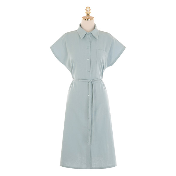 op9393 데일리하게 즐기기 좋은 린넨 소재의 슬리브리스 셔츠 원피스 dress