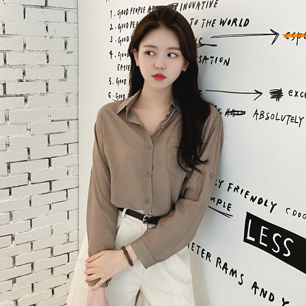 bs5294 은은한 시스루 소재감이 돋보이는 11컬러 데일리 블라우스 blouse