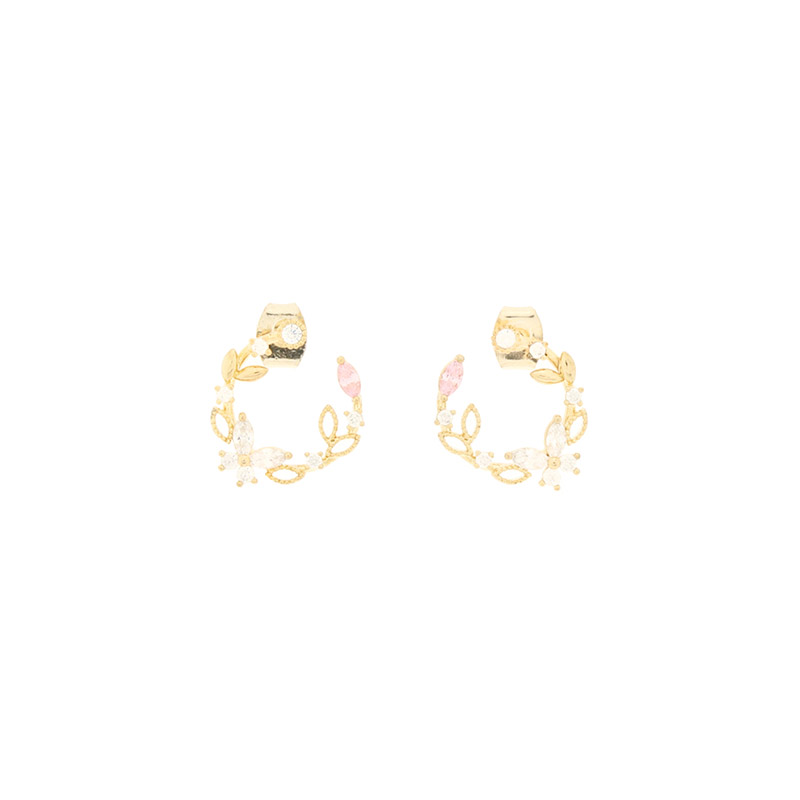 월계관 쉐입으로 청초함과 아름다움을 담은 큐빅이어링 earring