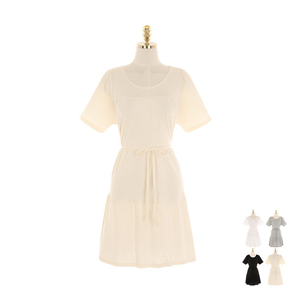 op9507 편하게 입기 좋은 코튼 소재의 캉캉 플레어 미니 원피스 dress