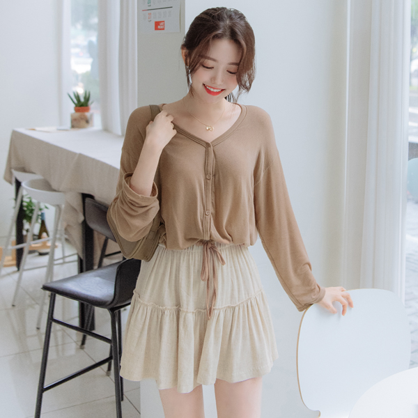 ps2317 편안함 가득한 내추럴한 린넨소재감의 허리밴딩 미니 캉캉 큐롯팬츠 pants