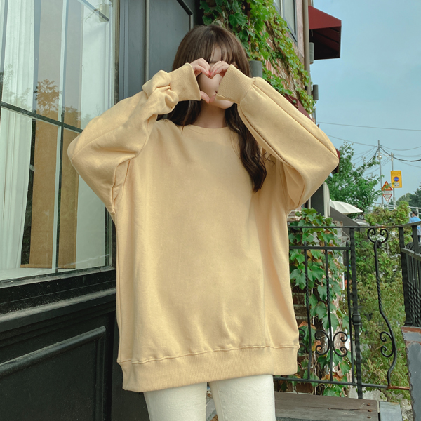 ts2188 다채로운 12가지 컬러구성의 루즈핏 라운드넥 베이직 맨투맨 tee