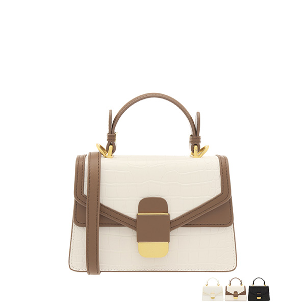 bg1131 페미닌한 포인트 배색의 스퀘어 와니 토트 숄더백 bag