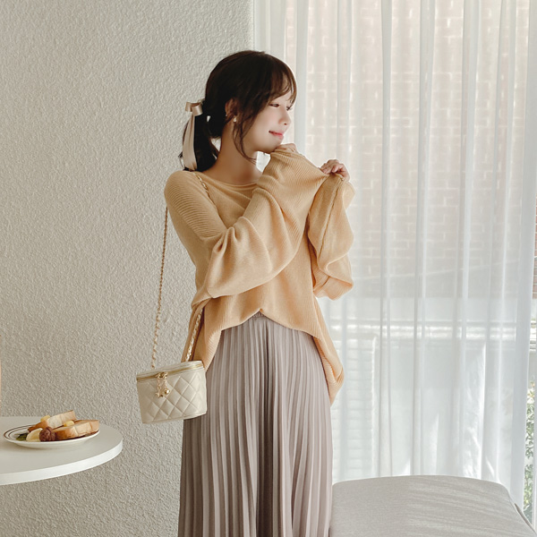 nt2277 데일리로 입기 좋은 꾸안꾸 무드의 루즈핏 라운드넥 니트 knit