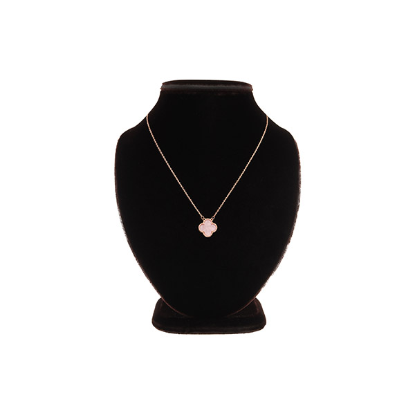ac4698 여성스럽고 로맨틱한 핑크빛 펄이 담긴 네잎클로버 펜던트의 큐빅 네크리스 necklace