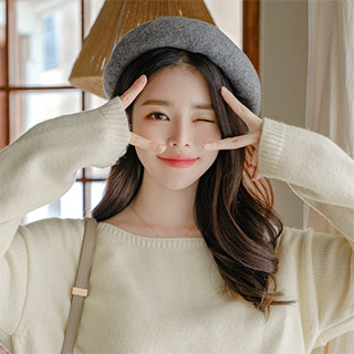[울80%] 보온성 최고 울100% 클래식한 볼륨 베레모 hat