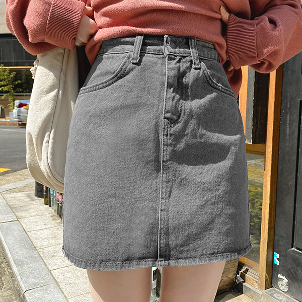 sk4329 매력적인 컬러감으로 완성된 베이직라인 H라인 데님 스커트 skirt
