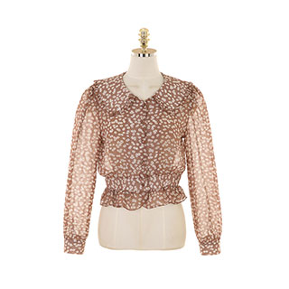 bs5455 러블리한 데이지 패턴의 페플럼 카라 블라우스 blouse