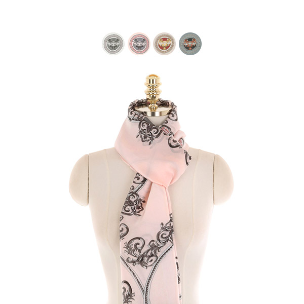 ac4718 고급스러운 패턴과 배색 라인 포인트 스카프 scarf