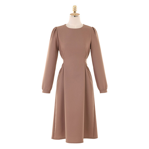 op9970 톤다운된 컬러가 매력적인 차분한 무드의 플레어 롱원피스 dress
