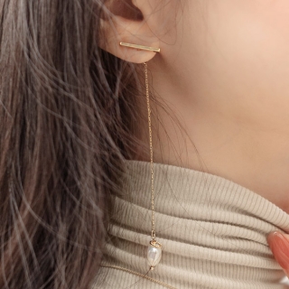 로맨틱한 언발런스 담수진주 포인트 투웨이 이어링 earring