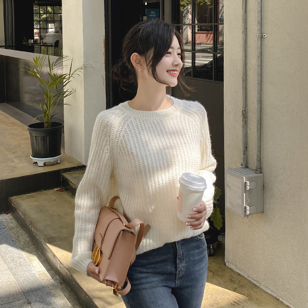 nt2341 따뜻한 알파카 혼방의 레글런 디자인 루즈핏 하찌짜임 니트 knit