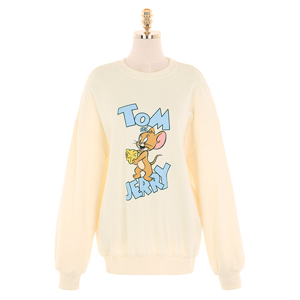 ts2223 귀여운 제리캐릭터가 프린팅된 루즈핏 맨투맨 tee