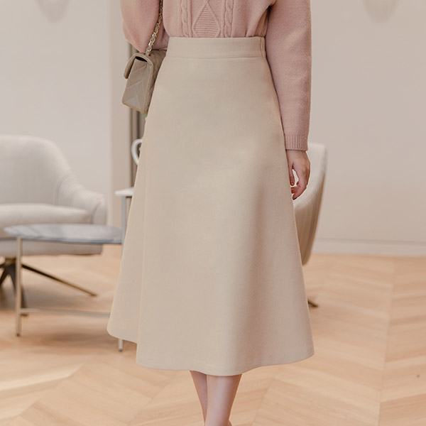 sk4383 따뜻함을 선사할 포근한 울혼방 패브릭 A라인 롱 니트 스커트 skirt