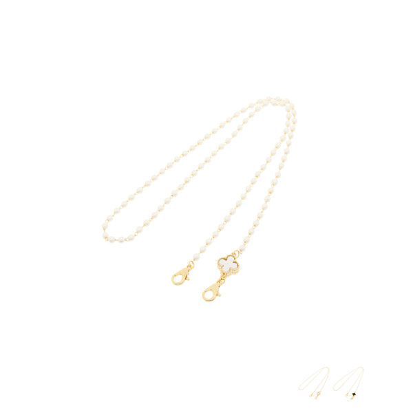 ac4771 자체제작 영롱한 반짝임이 고급스러운 클로버 포인트 진주 체인 마스크 스트랩 mask necklace