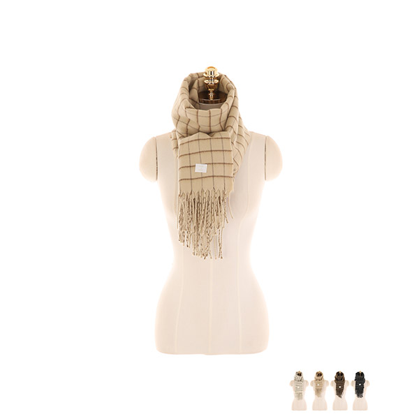 ac4786 베이직하고 데일리한 체크 패턴 롱 수술 머플러 muffler