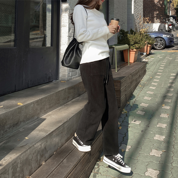 ps2461 이지 양면기모 코듀로이 밴딩 포켓 팬츠