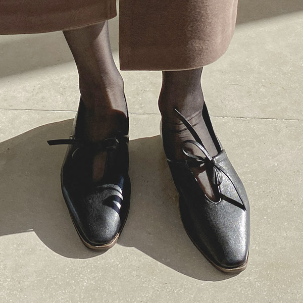sh2085 말랑하고 부드러운 천연 양가죽으로 완성된 리본 스트랩 플랫 슈즈 shoes