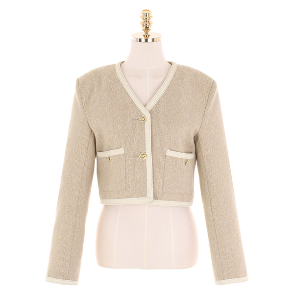 jk1328 트렌디함이 느껴지는 숏한 기장감의 배색 라인 자켓 jacket