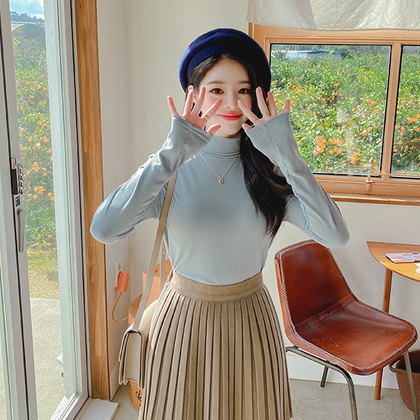 ts2264 데일리로 입기 좋은 부드럽고 톡톡한 패브릭의 반폴라 스판 티셔츠 tee