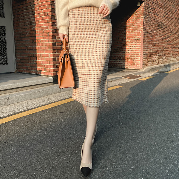 sk4440 바이린 체크 울 스커트