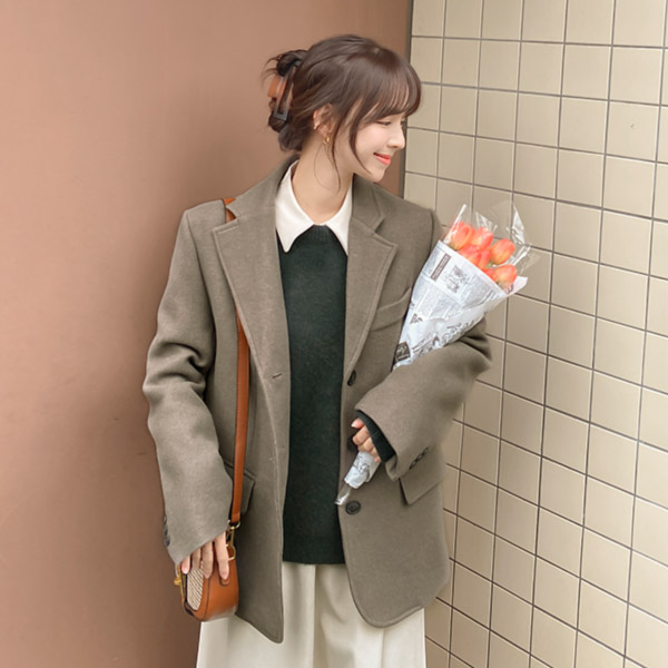jk1354 데일리하게 입기 좋은 누빔안감의 테일러드 싱글자켓 jacket