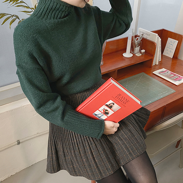 nt2464 데일리한 9컬러 구성의 돌돌말린 디테일 루즈핏 무지 반폴라넥 니트 knit