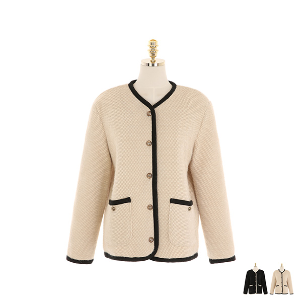 jk1341 배색 라인 디테일이 돋보이는 울 혼방 노카라 자켓 jacket