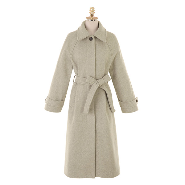 ct1273 도톰하고 부드러운 울혼방 소재의 싱글 카라 벨트세트 롱 코트 coat