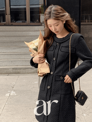 [3만장 돌파✨] (MADE/돌고돌아 원조핏!/브랜드퀄리티) 르블랑 트위드 블랙 원피스