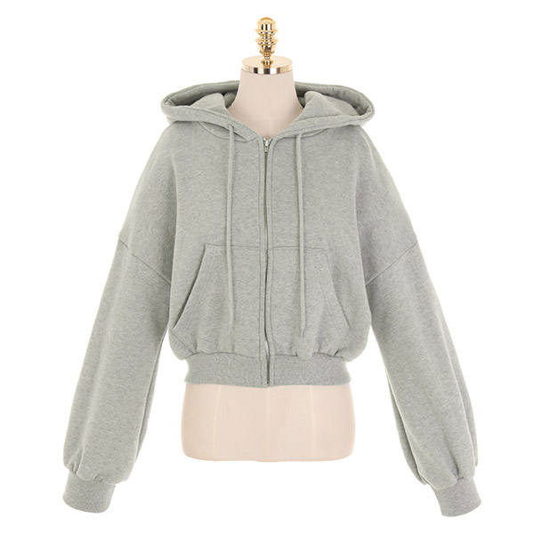 cd1584 힙한 무드를 선사할 양털 기모 안감의 크롭 후드 집업 cardigan