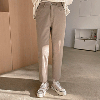 토피넛 기모 루즈핏 9부 코튼 겨울 팬츠